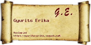 Gyurits Erika névjegykártya